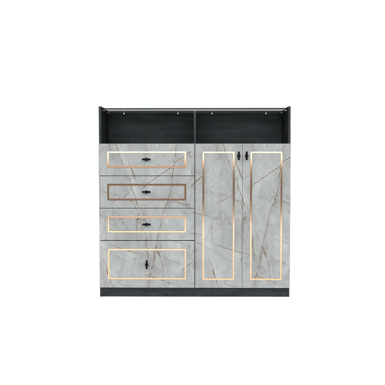 ตู้ลิ้นชัก 4 ลิ้นชัก WISDOM DESIGN FURNITURE GDW-121 120 ซม. สีแอชเกรย์/ไลท์มาร์เบิ้ล